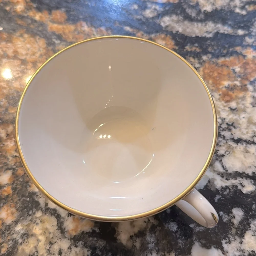 Elegant Olympia Cream Teacup with Gold Rim‎